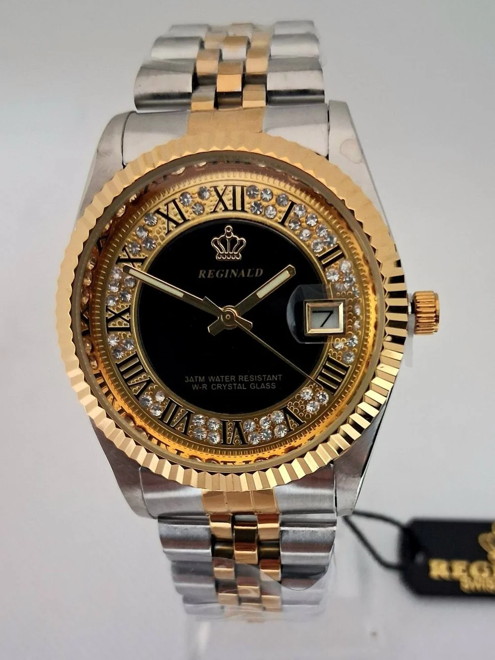 NEW IN BOX Men's Reginald 36mm Real Diamond Presidential Date Watch